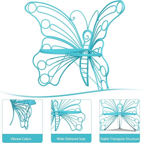 Metal butterfly bench