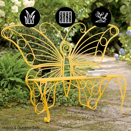 Yellow butterfly bench
