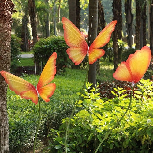 Large outdoor butterfly decorations orange