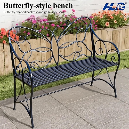 Cast iron butterfly bench