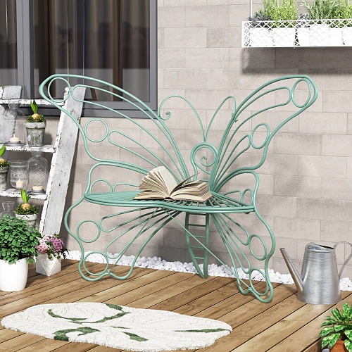 Metal butterfly bench