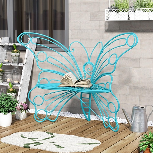 Metal butterfly bench
