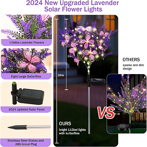 Solar garden butterfly stake lights