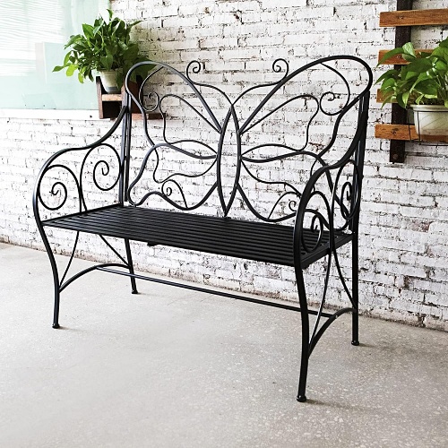 Cast iron butterfly bench