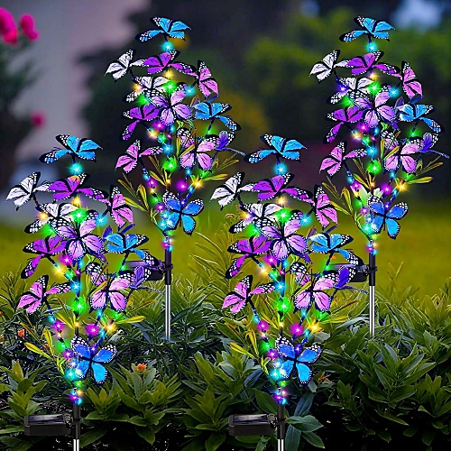 Solar powered butterfly garden decor