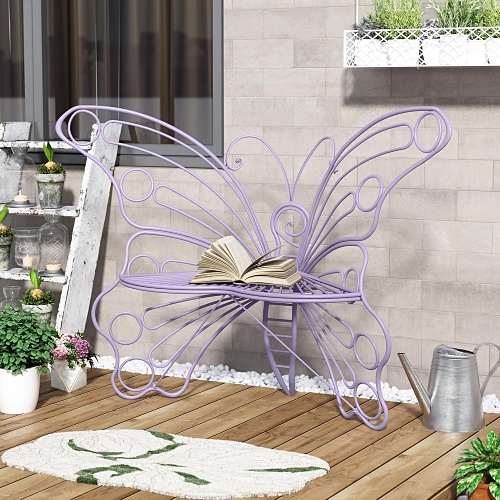 Metal butterfly bench