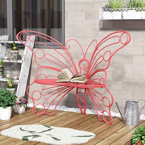 Metal butterfly bench