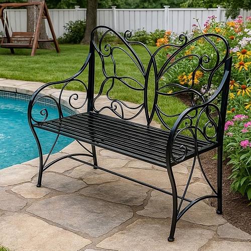 Cast iron butterfly bench