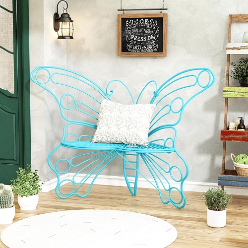 Metal butterfly bench
