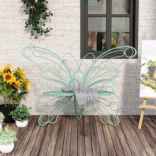 Metal butterfly bench