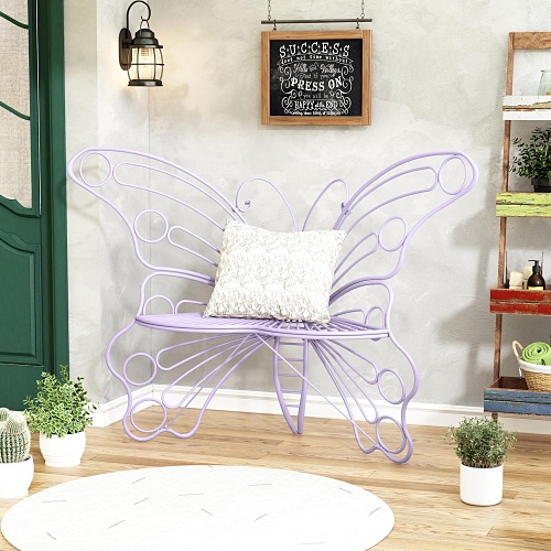 Metal butterfly bench