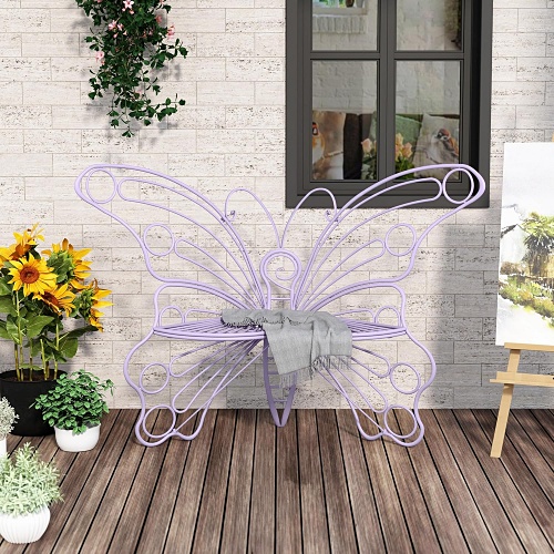 Metal butterfly bench