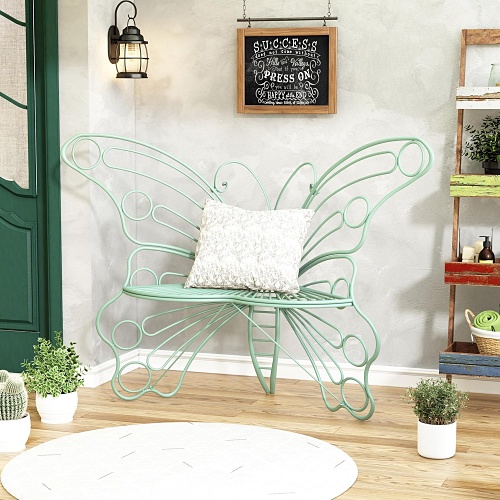 Metal butterfly bench