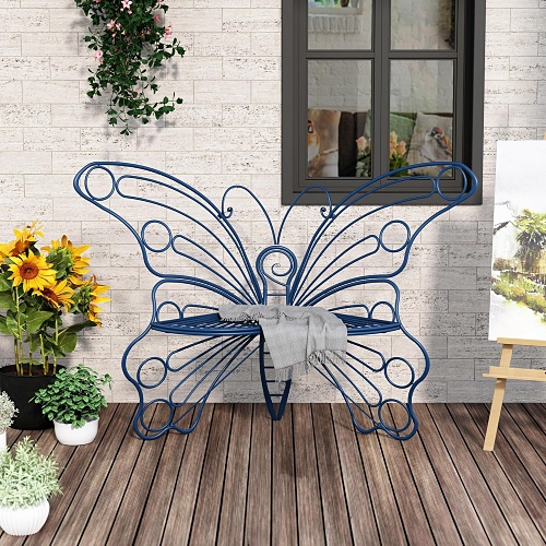 Metal butterfly bench