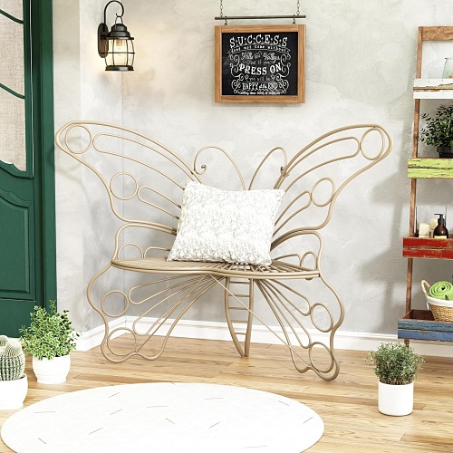 Metal butterfly bench