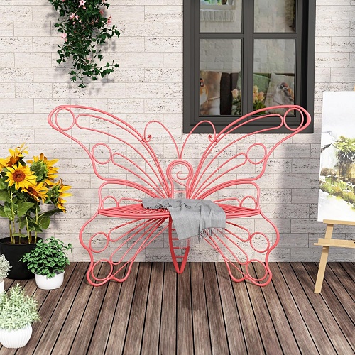 Metal butterfly bench