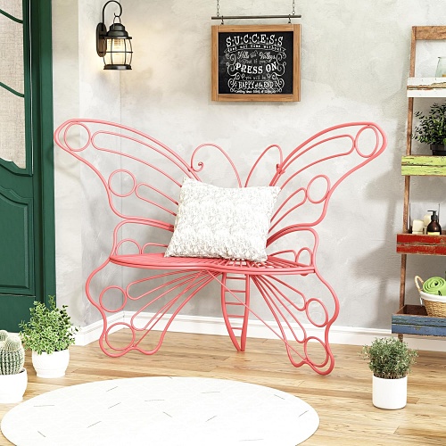 Metal butterfly bench