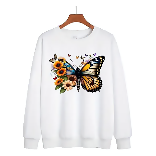 Short sleeve butterfly shirt womens