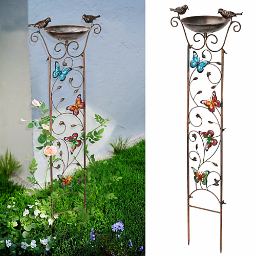 Metal butterfly bird bath gorgeous idea