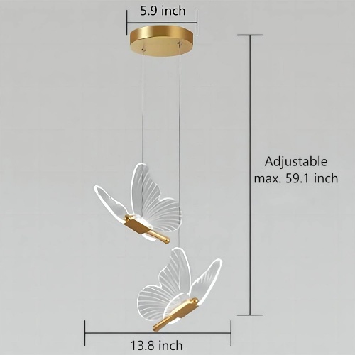 Butterfly lamp hanging from ceiling