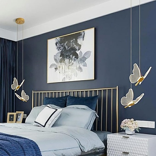 Butterfly lamp hanging from ceiling