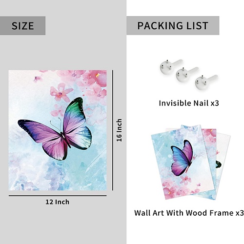 Vintage butterfly wall art