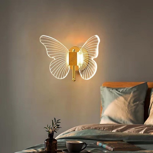 Butterfly wall lamp crystal