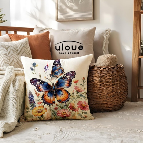 Butterfly decorative cushion cover