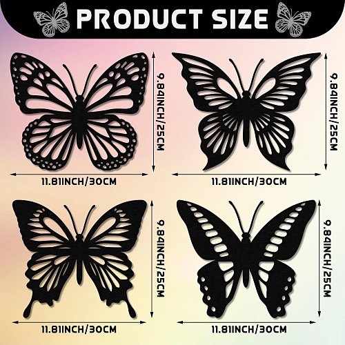 Black metal butterfly wall decor