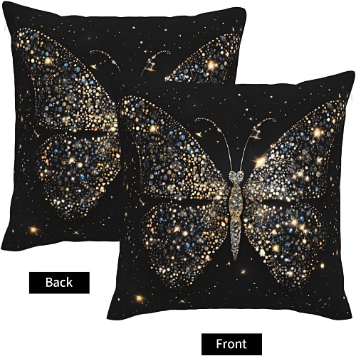 Rhinestone Butterfly Pillowcase