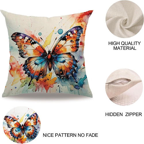 Watercolor butterflies throw pillow covers