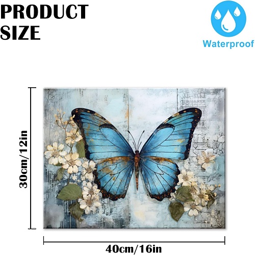 Blue butterfly canvas wall art