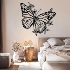 Extra large metal butterfly wall a...