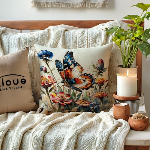 Butterfly decorative cushion cover