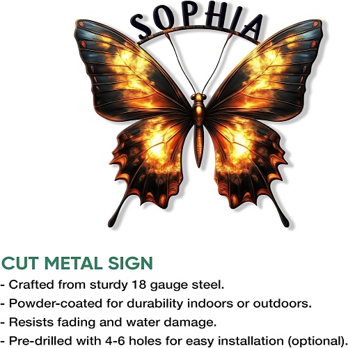 Butterfly name wall art