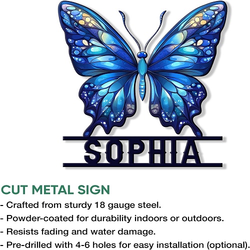 Metal butterfly wall art for outside