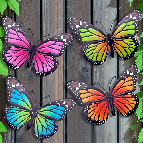 Metal butterfly wall art for outside