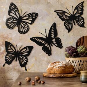 Black metal butterfly wall decor g...