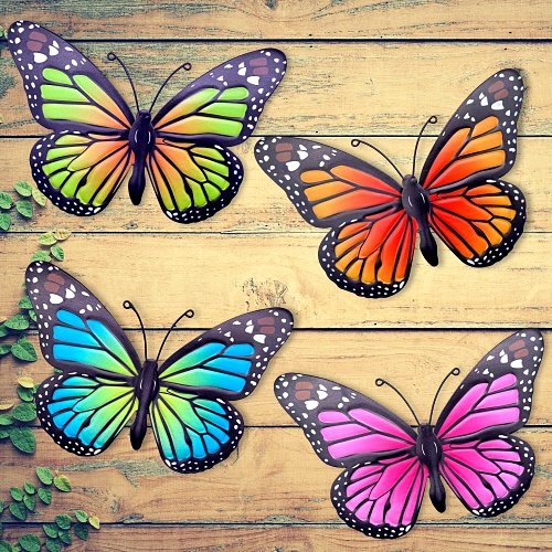 Metal butterfly wall art for outside