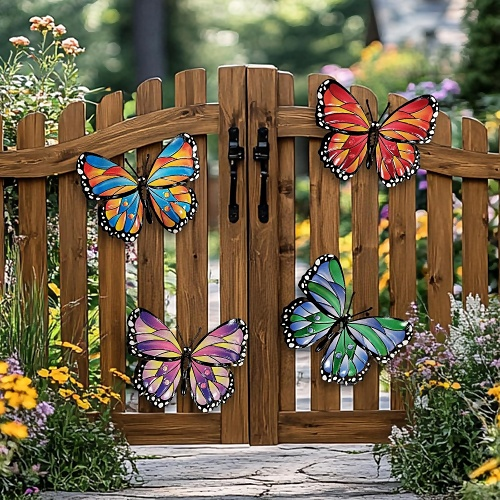Butterfly metal wall decor romantic