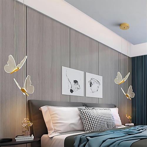 Butterfly lamp hanging from ceiling