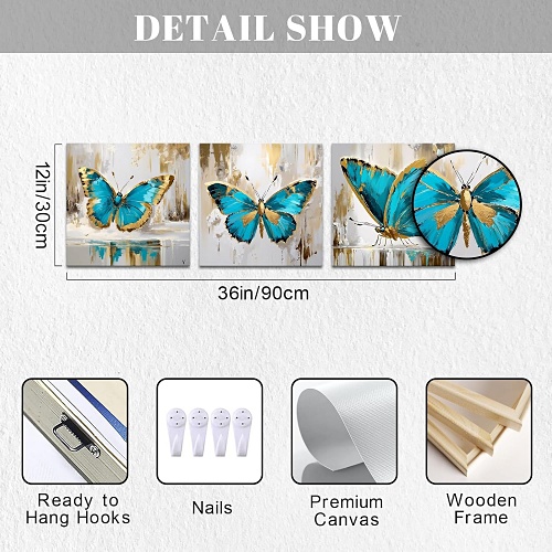 Butterfly wall art set of 3