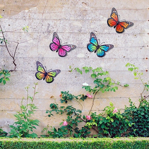 Metal butterfly wall art for outside