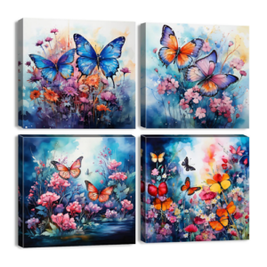 Butterfly pictures wall decor colo...