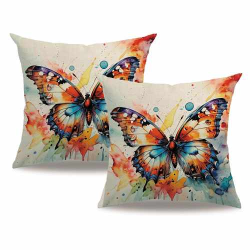 Watercolor butterflies throw pillow covers