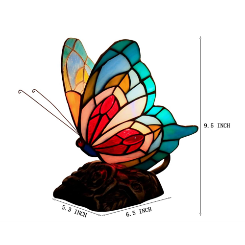 Tiffany style stained glass butterfly table lamp