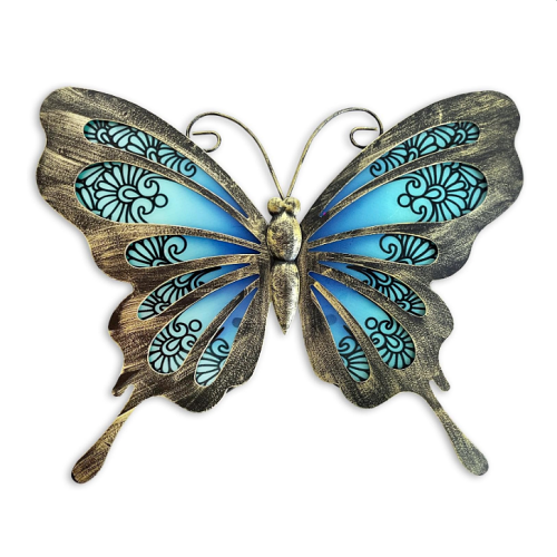 Blue butterfly wall art light blue