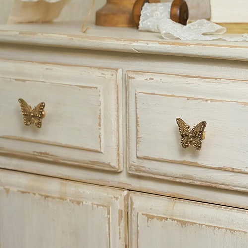 Gold butterfly drawer knobs