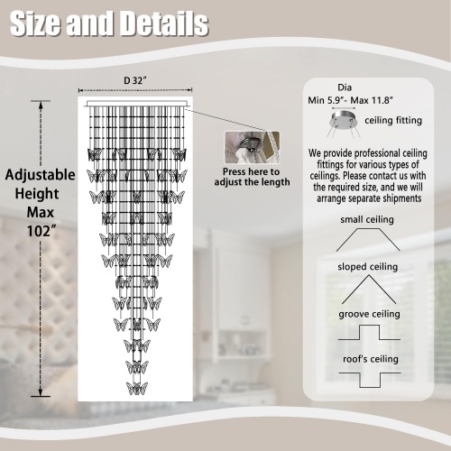 Crystal butterfly chandelier