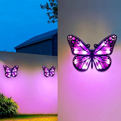 Solar powered butterfly ground lights